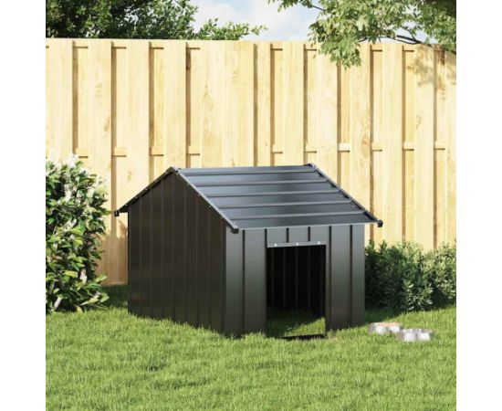 vidaXL vidaXL Buda dla psa z dachem, 83x130x85 cm, stal galwanizowana Guļvieta mājdzīvniekiem