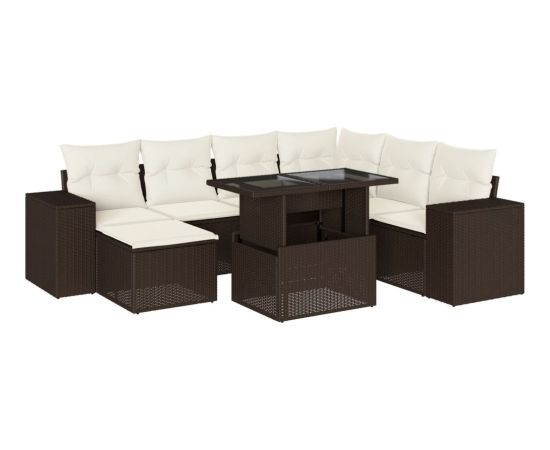 vidaXL vidaXL 8-cz. zestaw wypoczynkowy do ogrodu, z poduszkami, brązowy Dārza mēbeļu komplekti