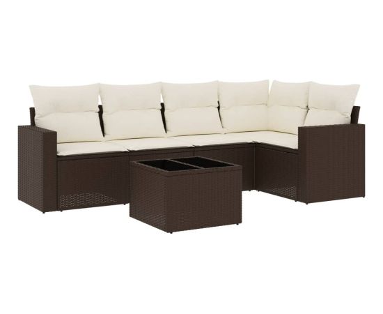 vidaXL vidaXL 6-cz. zestaw wypoczynkowy do ogrodu, z poduszkami, brązowy Dārza mēbeļu komplekti