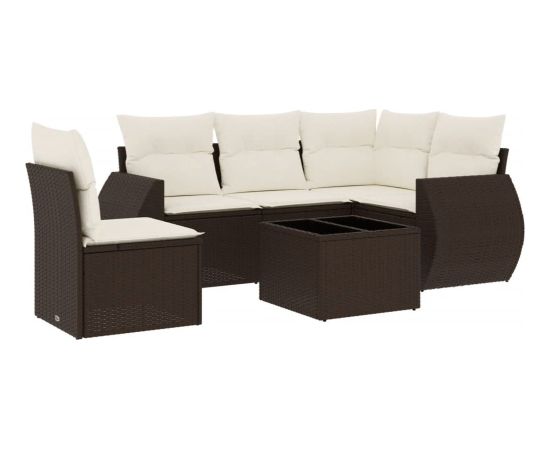 vidaXL vidaXL 6-cz. zestaw wypoczynkowy do ogrodu, z poduszkami, brązowy Dārza mēbeļu komplekti