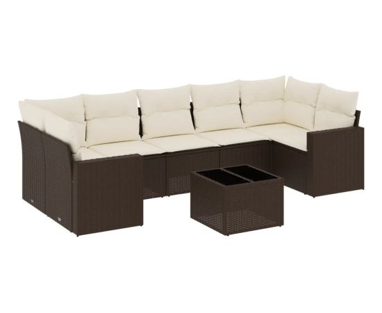 vidaXL vidaXL 8-cz. zestaw wypoczynkowy do ogrodu, z poduszkami, brązowy Dārza mēbeļu komplekti