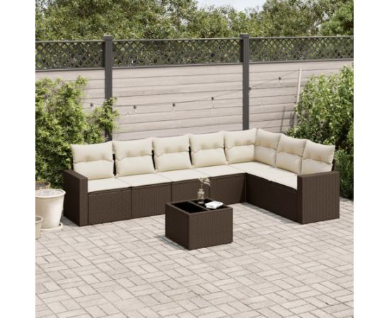 vidaXL vidaXL 8-cz. zestaw wypoczynkowy do ogrodu, z poduszkami, brązowy Dārza mēbeļu komplekti