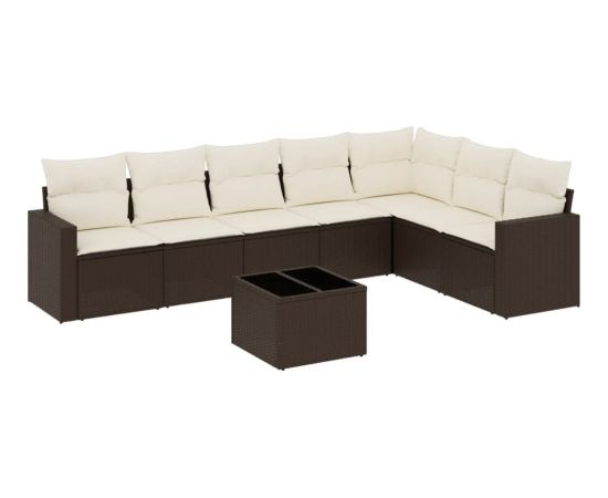 vidaXL vidaXL 8-cz. zestaw wypoczynkowy do ogrodu, z poduszkami, brązowy Dārza mēbeļu komplekti