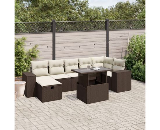 vidaXL vidaXL 8-cz. zestaw wypoczynkowy do ogrodu, z poduszkami, brązowy Dārza mēbeļu komplekti