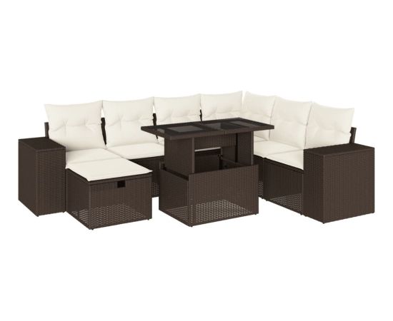 vidaXL vidaXL 8-cz. zestaw wypoczynkowy do ogrodu, z poduszkami, brązowy Dārza mēbeļu komplekti