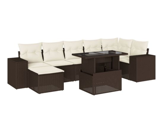 vidaXL vidaXL 8-cz. zestaw wypoczynkowy do ogrodu, z poduszkami, brązowy Dārza mēbeļu komplekti