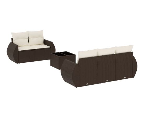 vidaXL 6-cz. zestaw wypoczynkowy do ogrodu, z poduszkami, brązowy Dārza mēbeļu komplekti