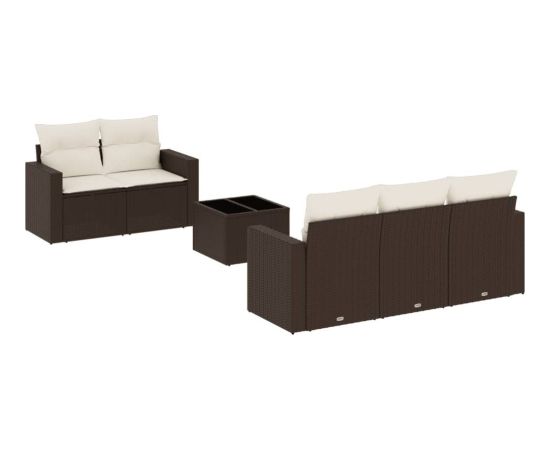 vidaXL 6-cz. zestaw wypoczynkowy do ogrodu, z poduszkami, brązowy Dārza mēbeļu komplekti