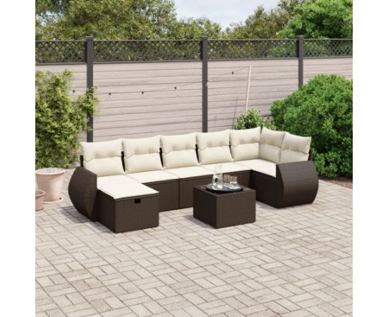 vidaXL vidaXL 8-cz. zestaw wypoczynkowy do ogrodu, z poduszkami, brązowy Dārza mēbeļu komplekti