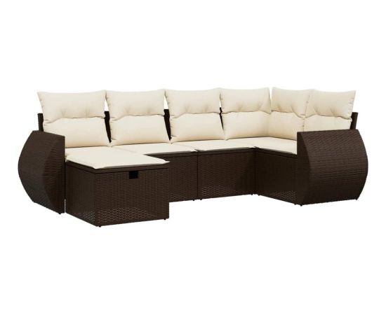 vidaXL vidaXL 6-cz. zestaw wypoczynkowy do ogrodu, z poduszkami, brązowy Dārza mēbeļu komplekti