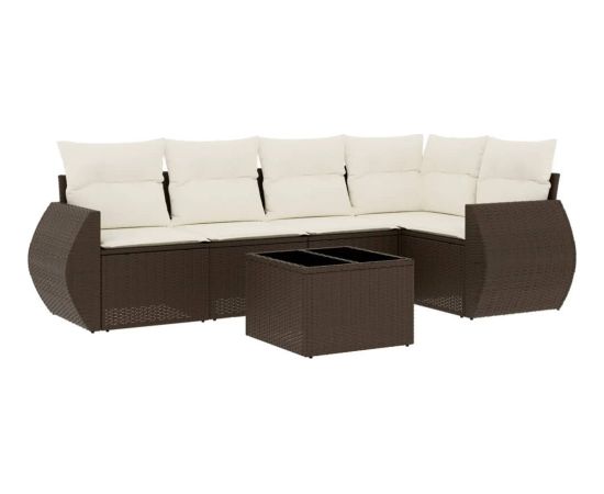 vidaXL vidaXL 6-cz. zestaw wypoczynkowy do ogrodu, z poduszkami, brązowy Dārza mēbeļu komplekti