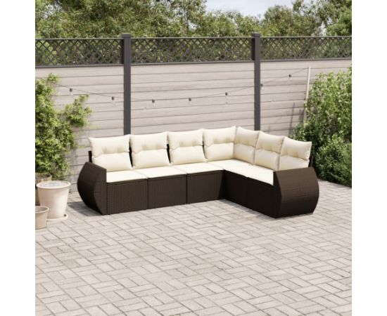 vidaXL vidaXL 6-cz. zestaw wypoczynkowy do ogrodu, z poduszkami, brązowy Dārza mēbeļu komplekti