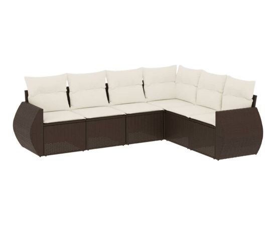 vidaXL vidaXL 6-cz. zestaw wypoczynkowy do ogrodu, z poduszkami, brązowy Dārza mēbeļu komplekti