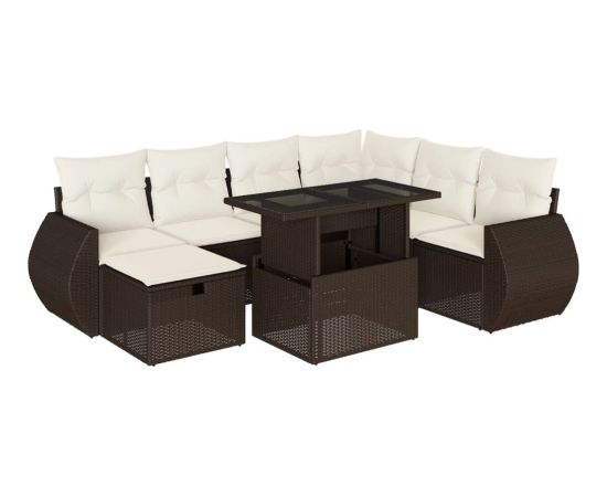 vidaXL vidaXL 8-cz. zestaw wypoczynkowy do ogrodu, z poduszkami, brązowy Dārza mēbeļu komplekti