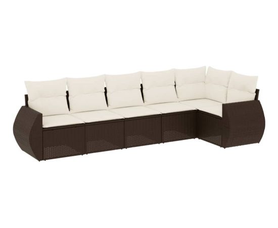 vidaXL vidaXL 6-cz. zestaw wypoczynkowy do ogrodu, z poduszkami, brązowy Dārza mēbeļu komplekti