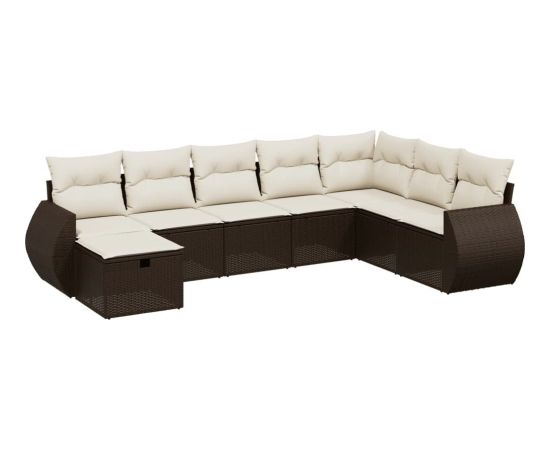 vidaXL vidaXL 8-cz. zestaw wypoczynkowy do ogrodu, z poduszkami, brązowy Dārza mēbeļu komplekti