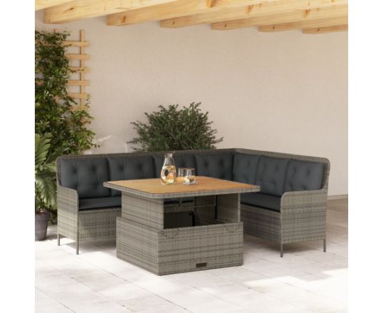 vidaXL vidaXL 2-częściowa sofa ogrodowa z poduszkami, szara, polirattan Dārza mēbeļu komplekti