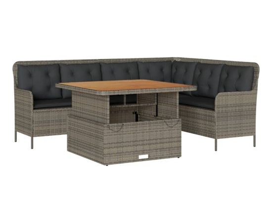 vidaXL vidaXL 2-częściowa sofa ogrodowa z poduszkami, szara, polirattan Dārza mēbeļu komplekti