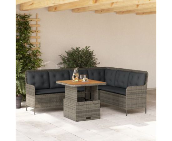 vidaXL vidaXL 2-częściowa sofa ogrodowa z poduszkami, szara, polirattan Dārza mēbeļu komplekti