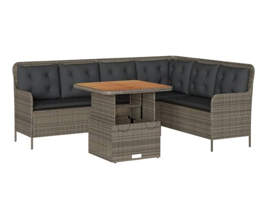 vidaXL vidaXL 2-częściowa sofa ogrodowa z poduszkami, szara, polirattan Dārza mēbeļu komplekti