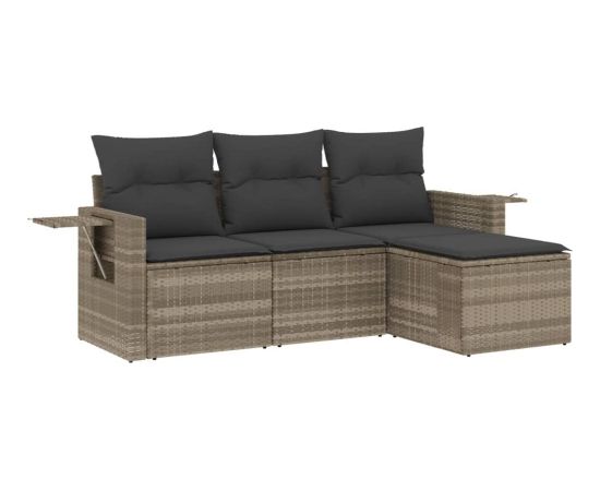 vidaXL vidaXL 4-cz. zestaw wypoczynkowy do ogrodu, poduszki, jasnoszary Dārza mēbeļu komplekti