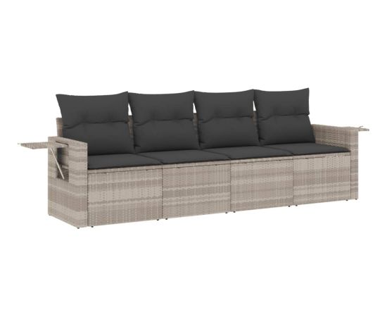 vidaXL vidaXL 4-cz. zestaw wypoczynkowy do ogrodu, poduszki, jasnoszary Dārza mēbeļu komplekti