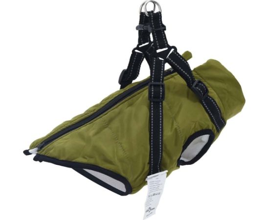 vidaXL Płaszcz dla psa z szelkami, wodoodporny, zielony, 2XL Citas preces