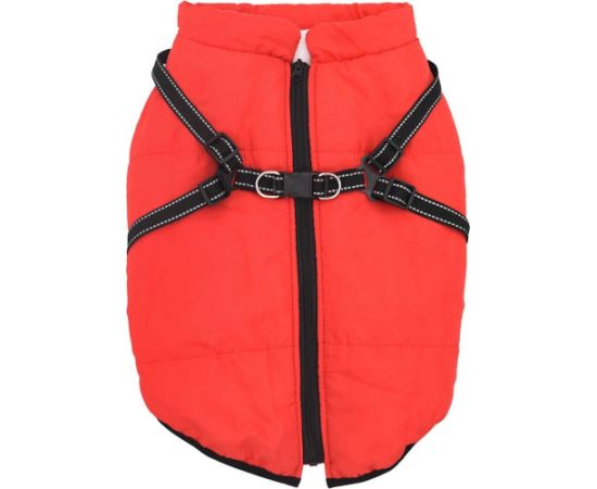 vidaXL Płaszcz dla psa z szelkami, wodoodporny, czerwony, 4XL Citas preces