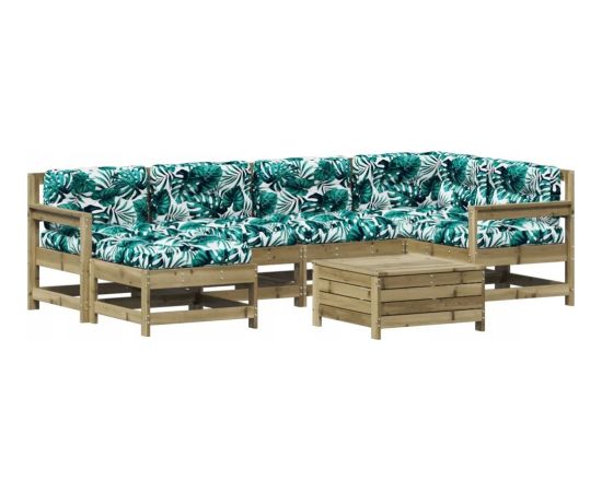 vidaXL 7-częściowy zestaw mebli do ogrodu, z poduszkami, impregnowana sosna Dārza mēbeļu komplekti