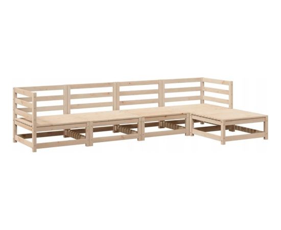 vidaXL 5-częściowy zestaw mebli do ogrodu, lite drewno sosnowe Dārza mēbeļu komplekti