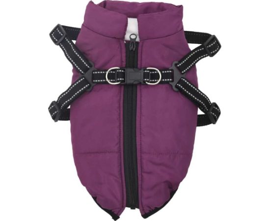 vidaXL vidaXL Płaszcz dla psa z szelkami, wodoodporny, fioletowy, L Citas preces