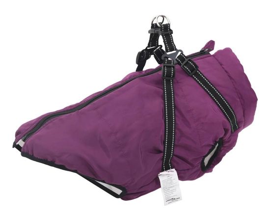 vidaXL vidaXL Płaszcz dla psa z szelkami, wodoodporny, fioletowy, 5XL Citas preces