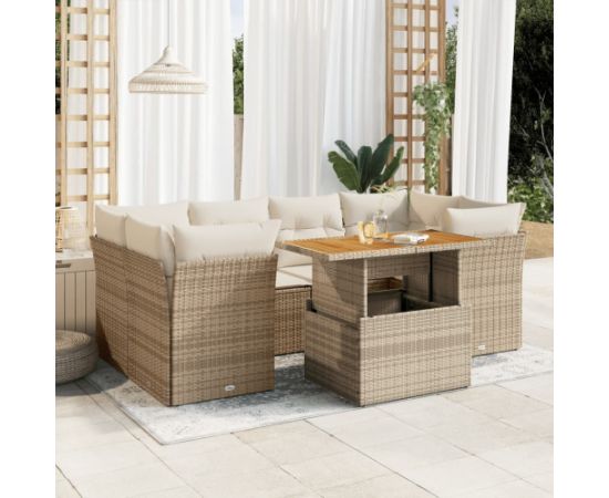 vidaXL vidaXL 7-cz. zestaw wypoczynkowy do ogrodu, z poduszkami, beżowy Dārza mēbeļu komplekti