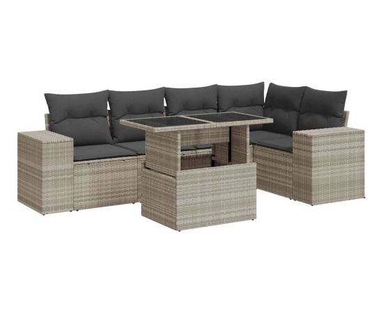 vidaXL vidaXL 6-cz. zestaw mebli ogrodowych, z poduszkami, jasnoszary Dārza mēbeļu komplekti