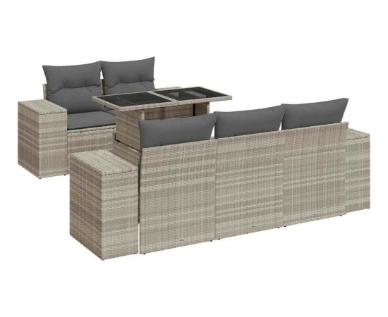 vidaXL vidaXL 6-cz. zestaw mebli ogrodowych, z poduszkami, jasnoszary Dārza mēbeļu komplekti