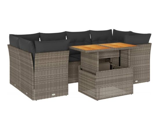 vidaXL 7-cz. zestaw wypoczynkowy do ogrodu, z poduszkami, szary Dārza mēbeļu komplekti