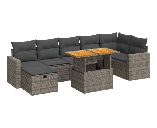 vidaXL 5-cz. zestaw wypoczynkowy do ogrodu, poduszki polirattan akacja Dārza mēbeļu komplekti