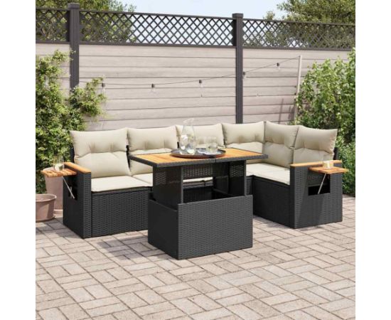 vidaXL vidaXL 5-cz. zestaw wypoczynkowy do ogrodu, poduszki polirattan akacja Dārza mēbeļu komplekti