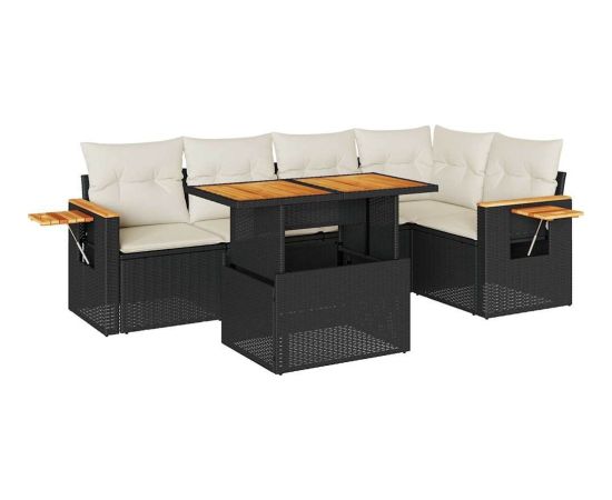 vidaXL vidaXL 5-cz. zestaw wypoczynkowy do ogrodu, poduszki polirattan akacja Dārza mēbeļu komplekti