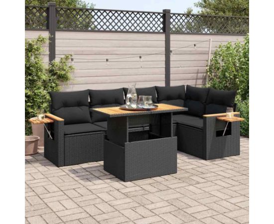 vidaXL vidaXL 5-cz. zestaw wypoczynkowy do ogrodu, poduszki polirattan akacja Dārza mēbeļu komplekti