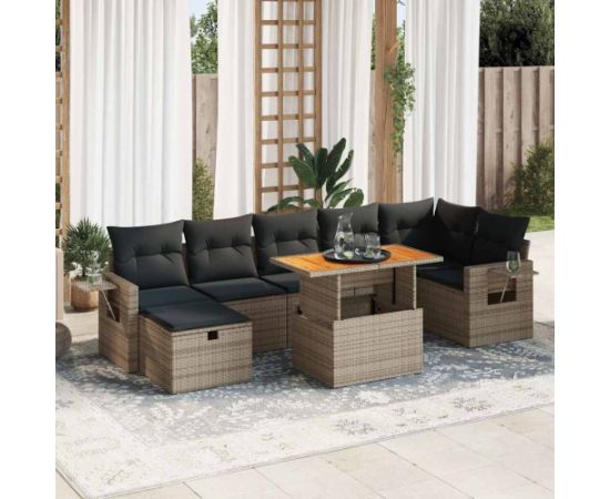 vidaXL vidaXL 5-cz. zestaw wypoczynkowy do ogrodu, poduszki polirattan akacja Dārza mēbeļu komplekti