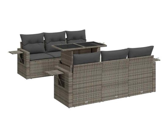 vidaXL vidaXL 7-cz. zestaw wypoczynkowy do ogrodu, z poduszkami, szary Dārza mēbeļu komplekti