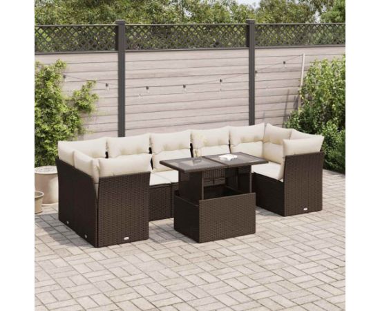 vidaXL vidaXL 8-cz. zestaw wypoczynkowy do ogrodu, z poduszkami, brązowy Dārza mēbeļu komplekti