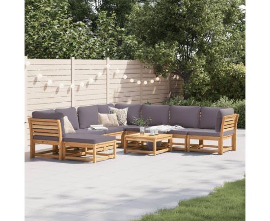 vidaXL 9-cz. zestaw wypoczynkowy do ogrodu, z poduszkami, akacja Dārza mēbeļu komplekti