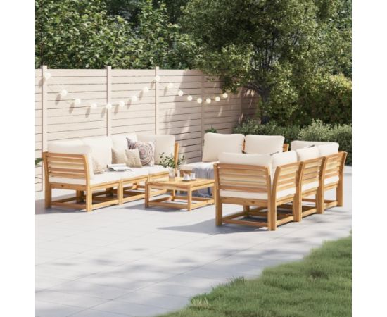 vidaXL 9-cz. zestaw wypoczynkowy do ogrodu, z poduszkami, akacja Dārza mēbeļu komplekti