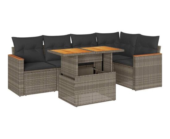 vidaXL 5-cz. zestaw wypoczynkowy do ogrodu, poduszki polirattan akacja Dārza mēbeļu komplekti