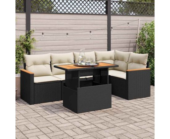 vidaXL 5-cz. zestaw wypoczynkowy do ogrodu, poduszki polirattan akacja Dārza mēbeļu komplekti