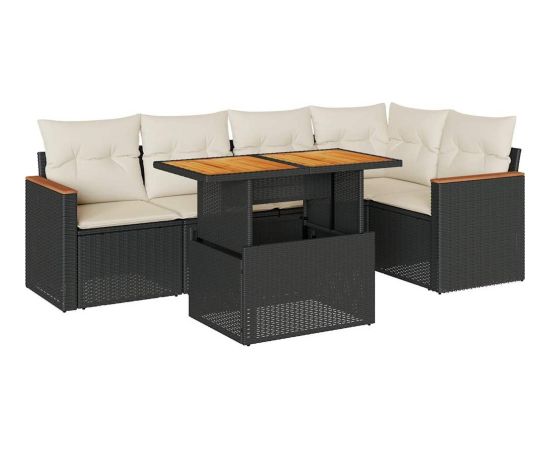 vidaXL 5-cz. zestaw wypoczynkowy do ogrodu, poduszki polirattan akacja Dārza mēbeļu komplekti