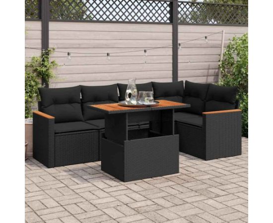 vidaXL 5-cz. zestaw wypoczynkowy do ogrodu, poduszki polirattan akacja Dārza mēbeļu komplekti