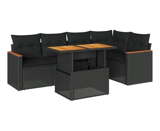 vidaXL 5-cz. zestaw wypoczynkowy do ogrodu, poduszki polirattan akacja Dārza mēbeļu komplekti